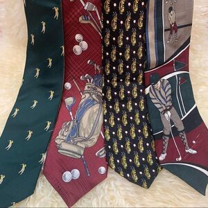 Golf themed tie lot, various brands and colors